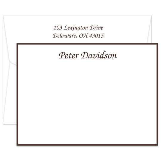 Triple Thick Border Flat Note Cards in Your Color Choice